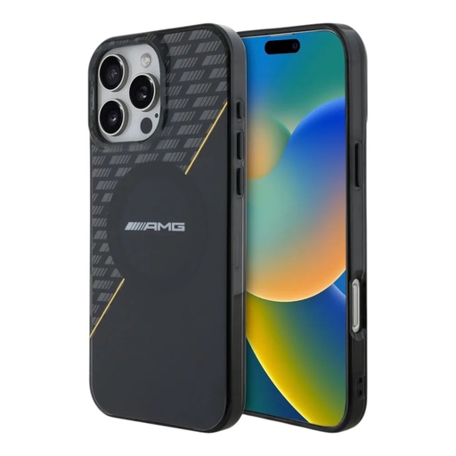 [07-70-000006] Amg hc magsafe double layer transparent rhombs black/yellow iphone 16 pro max