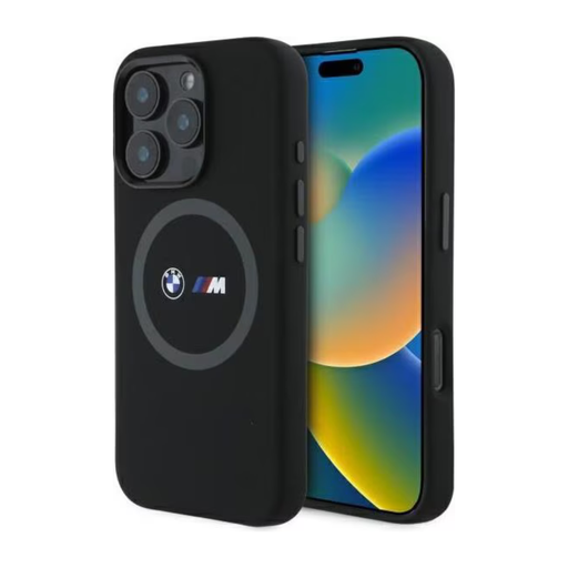 [07-63-000013] BMW hc m magsafe silicone printed ring black iphone 16 pro