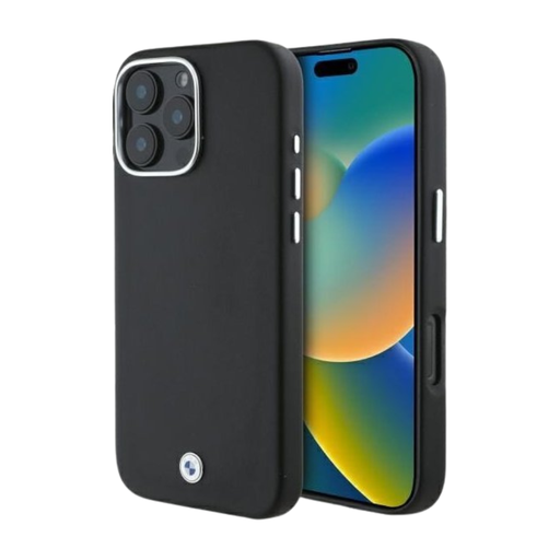 [07-63-000020] BMW hc sign magsafe pu full wrapped metal black iphone 16 pro max