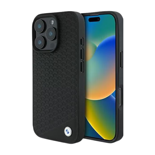 [07-63-000031] BMW hc sign magsafe leather diamond metal logo black  iphone 16 pro max