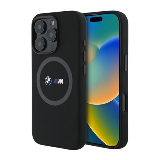 [07-63-000034] BMW hc m magsafe silicone printed ring black iphone 16 pro max