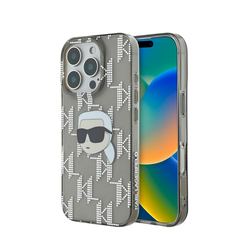 [07-59-000008] Karl Lagerfeld hc iml k. head monogram electroplated black  iphone 16 pro max