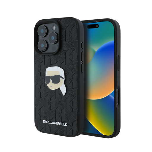 [07-59-000011] Karl Lagerfeld hc pu monogram k. head pin black  iphone 16 pro max