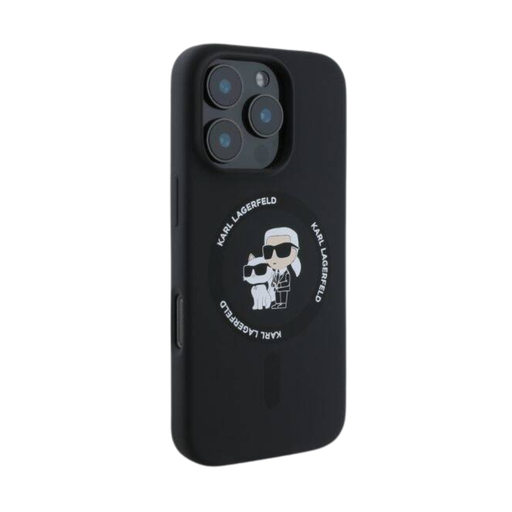 [07-59-000019] Karl Lagerfeld hc magsafe silicone kc heads ring black  iphone 16 pro