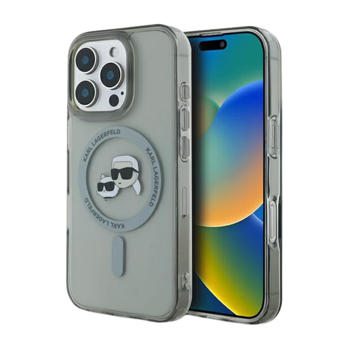 [07-59-000026] Karl Lagerfeld  hc magsafe iml metal kc heads black  iphone 16 pro max