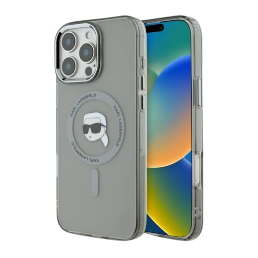 [07-59-000028] Karl Lagerfeld  hc magsafe iml metal k. head black  iphone 16 pro max