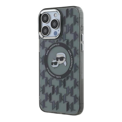 [07-59-000029] Karl Lagerfeld  hc magsafe iml metal monogram kc heads black  iphone 16 pro max
