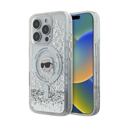 [07-59-000034] Karl Lagerfeld hc magsafe liq. glitter k. head transparent  iphone 16 pro max