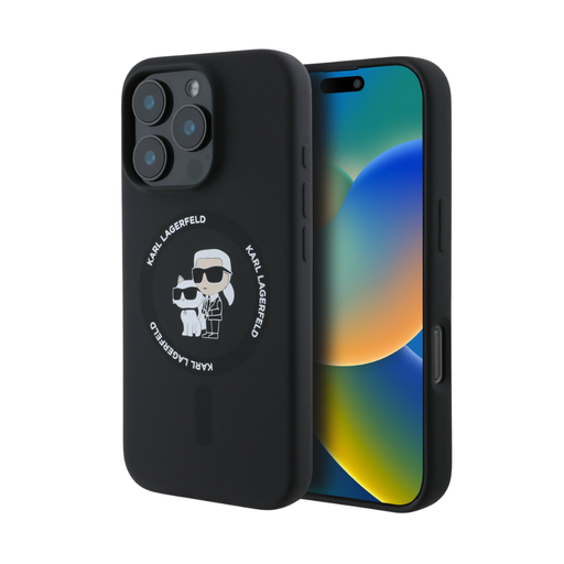 [07-59-000036] Karl Lagerfeldhc magsafe silicone kc heads ring black iphone 16 pro max