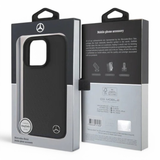 [07-61-000005] Mercedes-Benz mb hc magsafe wood imitation leather black iphone 16 pro