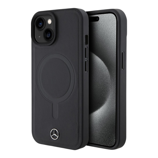 [07-61-000012] Mercedes-Benz mb hc magsafe plain smooth leather black iphone 16