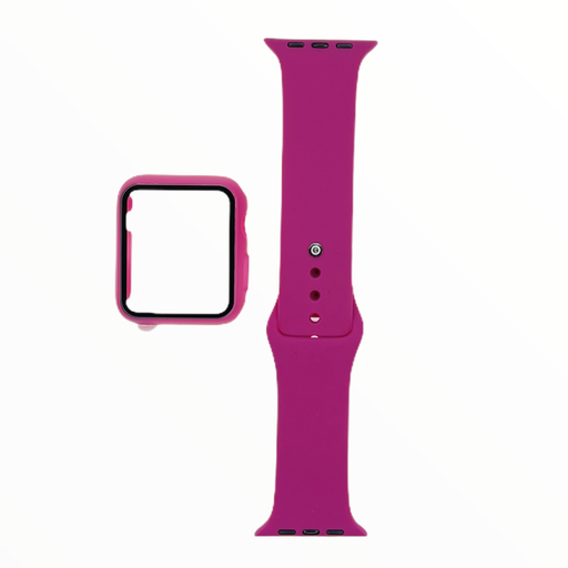 [01-081-011-0005-0191] Accesorio el rey pulsera con bumper y protector de pantalla apple watch 40 mm color rojo rosa