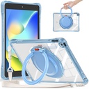 Estuche transparent b series modelo ipad 10.2 color celeste con strap