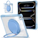 Estuche transparent b series modelo ipad pro 13 2024 color celeste con strap