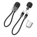 Cable sharge capsula 20w tipo c a tipo c y adaptador lightning  color negro