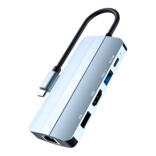 [01-57-000002] Devia EC704 Leopard Series 9 In 1 HUB color deep gray