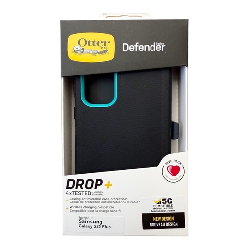 [07-29-000047] Estuche otterbox defender con clip  color  negro / menta modelo  samsung s25 plus