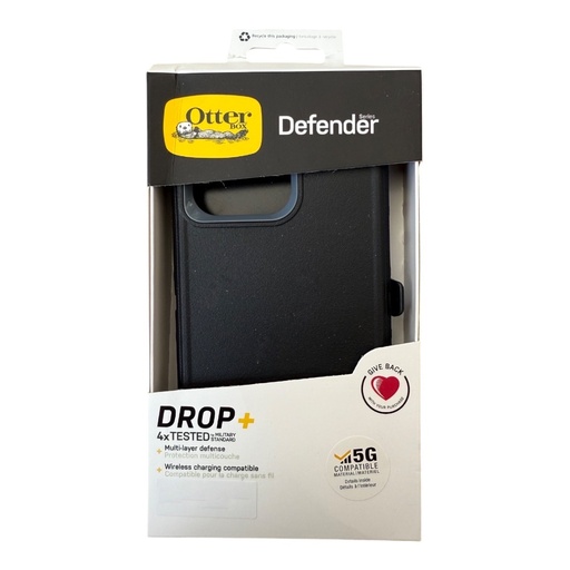 [07-29-000054] Estuche otterbox defender con clip  color  negro / gris modelo  iphone 15