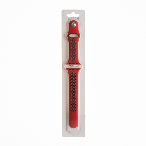 [01-081-011-0014-0194] Accesorio el rey pulsera tipo nike apple watch 38 / 40 / 41 mm color rojo / negro