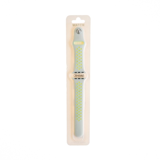 [01-081-011-0014-0236] Accesorio el rey pulsera tipo nike apple watch 38 / 40 / 41 mm color verde claro / blanco
