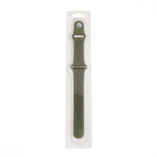 [01-081-011-0014-0246] Accesorio el rey pulsera tipo nike apple watch 38 / 40 / 41 mm color verde musgo / negro