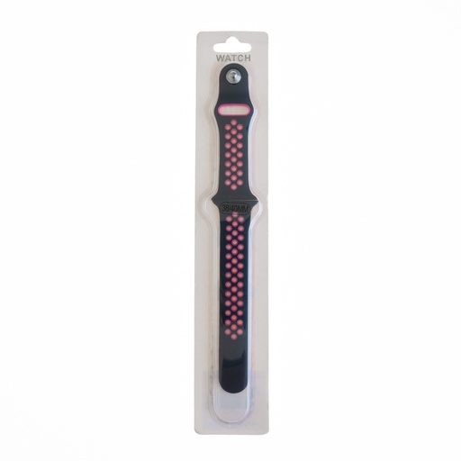 [01-081-011-0015-0085] Accesorio el rey pulsera tipo nike apple watch 42 / 44 / 45 mm color fucsia / negro