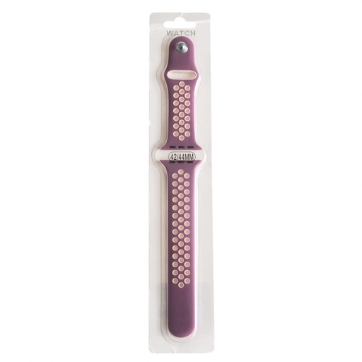 [01-081-011-0015-0143] Accesorio el rey pulsera tipo nike apple watch 42 / 44 / 45 mm color morado / rosado