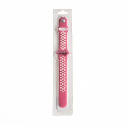 [01-081-011-0015-0196] Accesorio el rey pulsera tipo nike apple watch 42 / 44 / 45 mm color rosa sandia / blanco