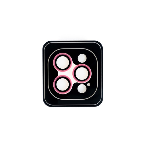 [01-119-011-0022-0198] Accesorio el rey vidrio templado camara con borde plastico iphone 12pro / 12pro max color rosado