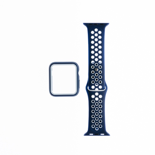 [01-081-013-0001-0032] Accesorio generico pulsera nike con bumper apple watch 38 mm color azul / blanco