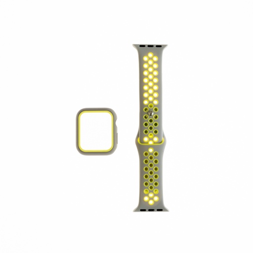 [01-081-013-0001-0105] Accesorio generico pulsera nike con bumper apple watch 38 mm color gris / verde limon