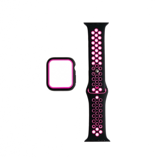 [01-081-013-0006-0170] Accesorio generico pulsera nike con bumper apple watch 45 mm color negro / fucsia
